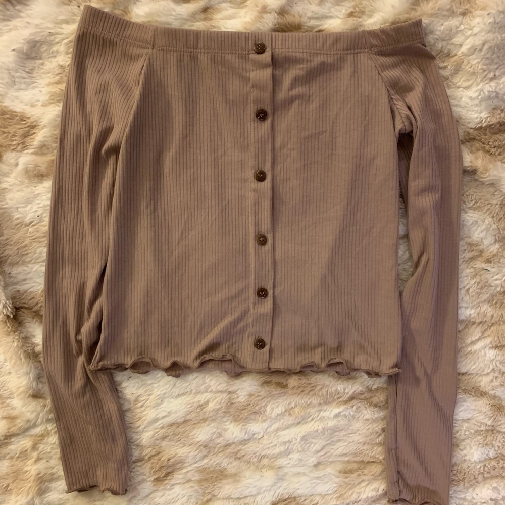 Off the shoulder button top